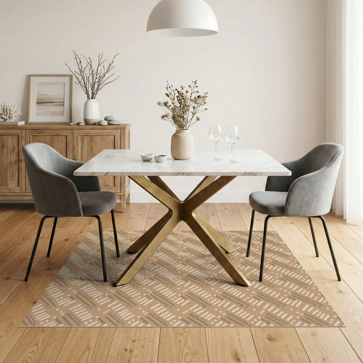 Heritage Tribal Brown Tan Area Rug