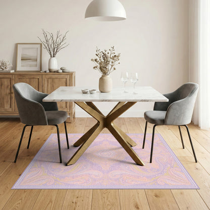 Lavender Paisley Floral Vintage Area Rug