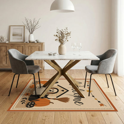 Halloween Welcome Dog and Cat Area Rug