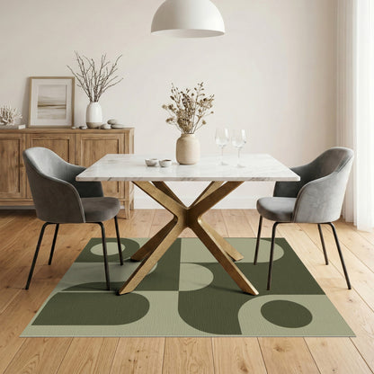 Geometric Modern Olive Green Geometric Modern Area Rug