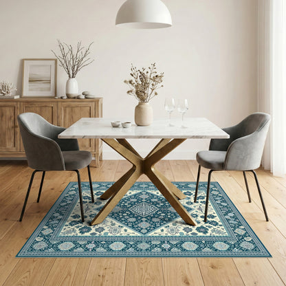 Blue Teal Persian Medallion No. 11 Area Rug