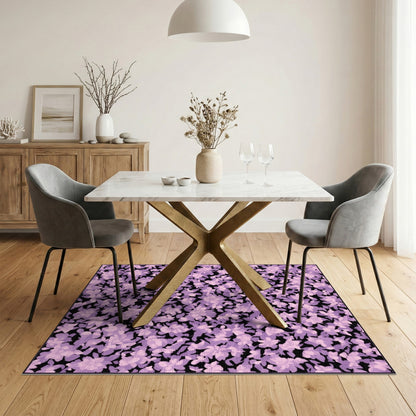 Purple Washable Purple Floral Vintage Washable Area Rug