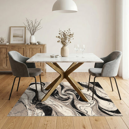 Black and White Swirl Black White Abstract Swirl Area Rug