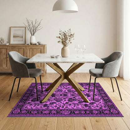 Purple Floral Vintage Area Rug