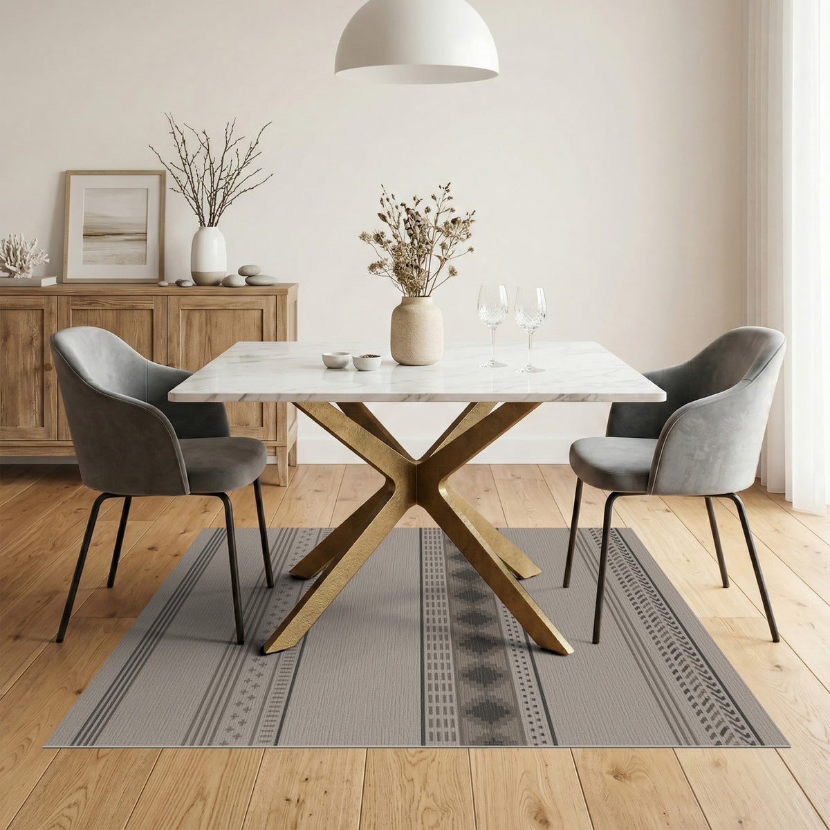 Beige Southwestern Geometric Area Rug