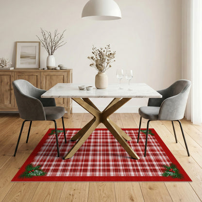Red Plaid Holly Area Rug