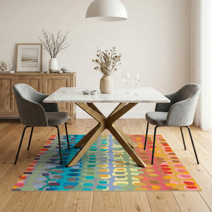 Multi-Color Abstract Oval Area Rug