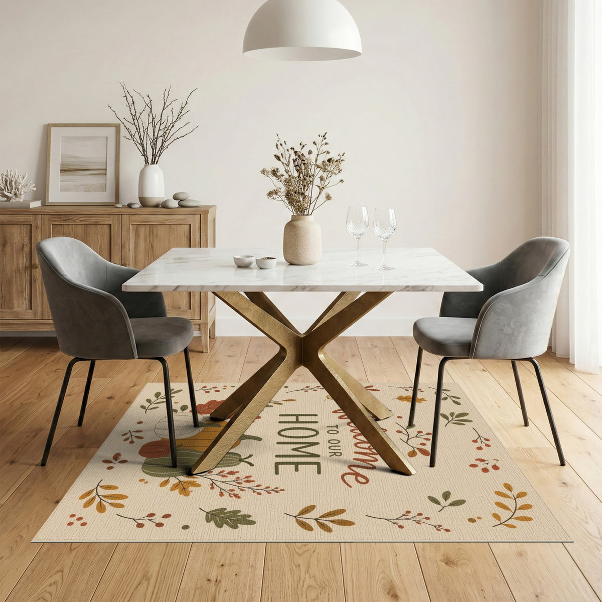 Autumn Harvest Welcome Area Rug