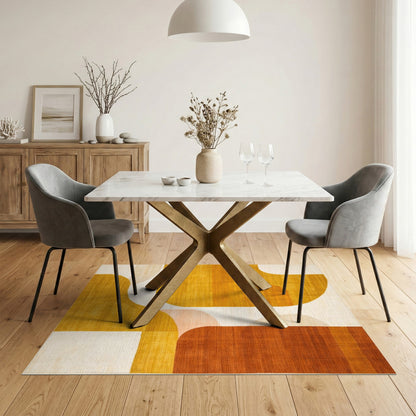 ODIKA Warm Yellow Abstract Area Rug