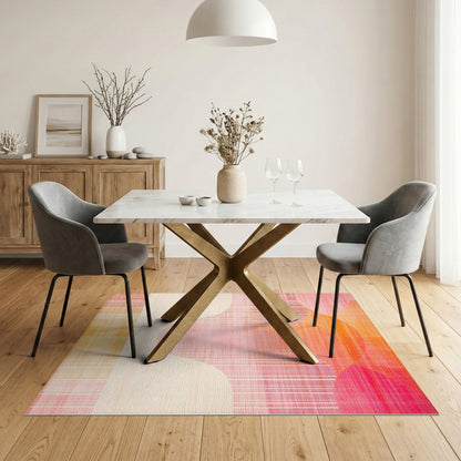 Multi-color and Patterns Vibrant Pink Orange Abstract Wave Area Rug