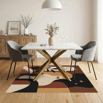 Brown Abstract Ghost Area Rug