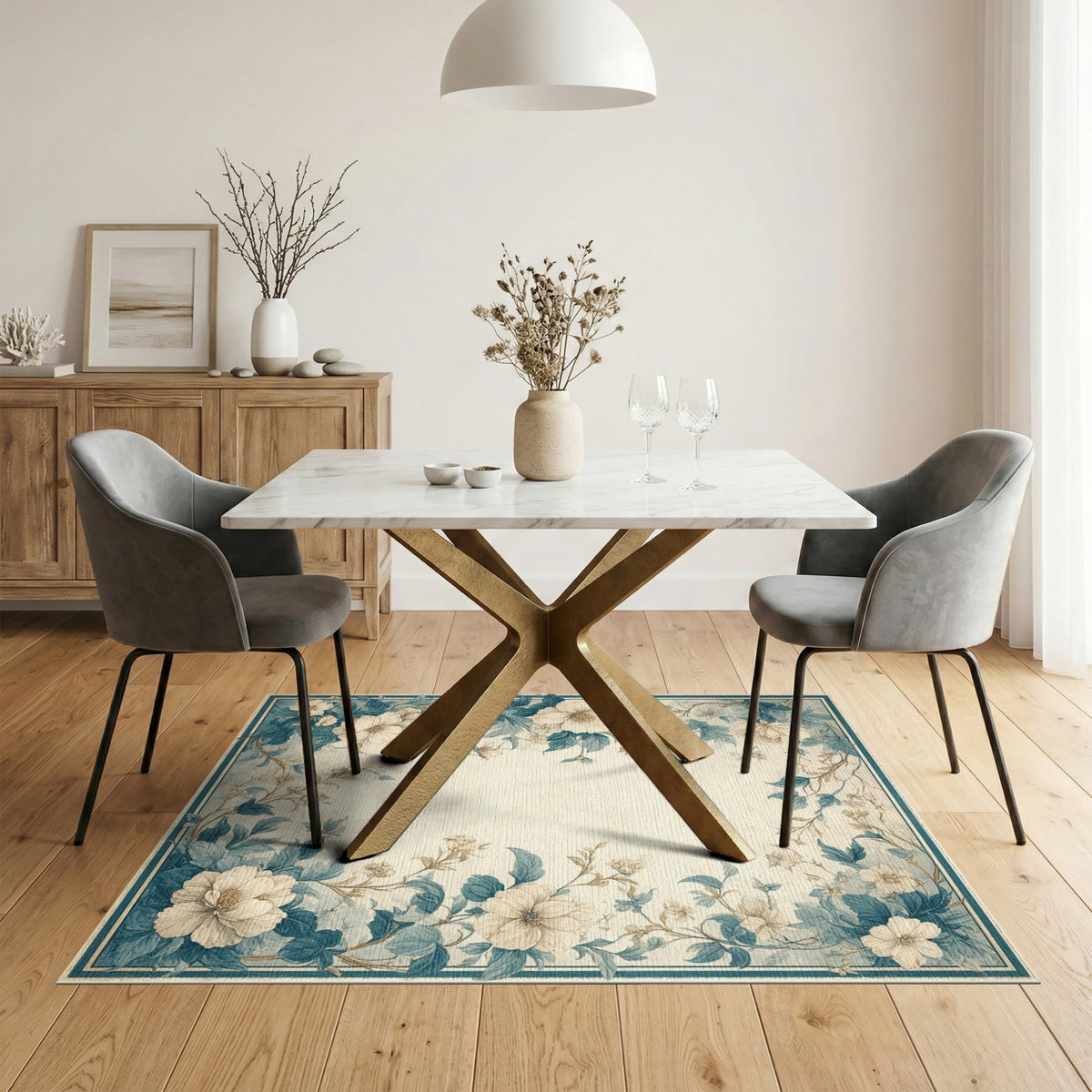 Blue Floral Vintage No. 23 Area Rug