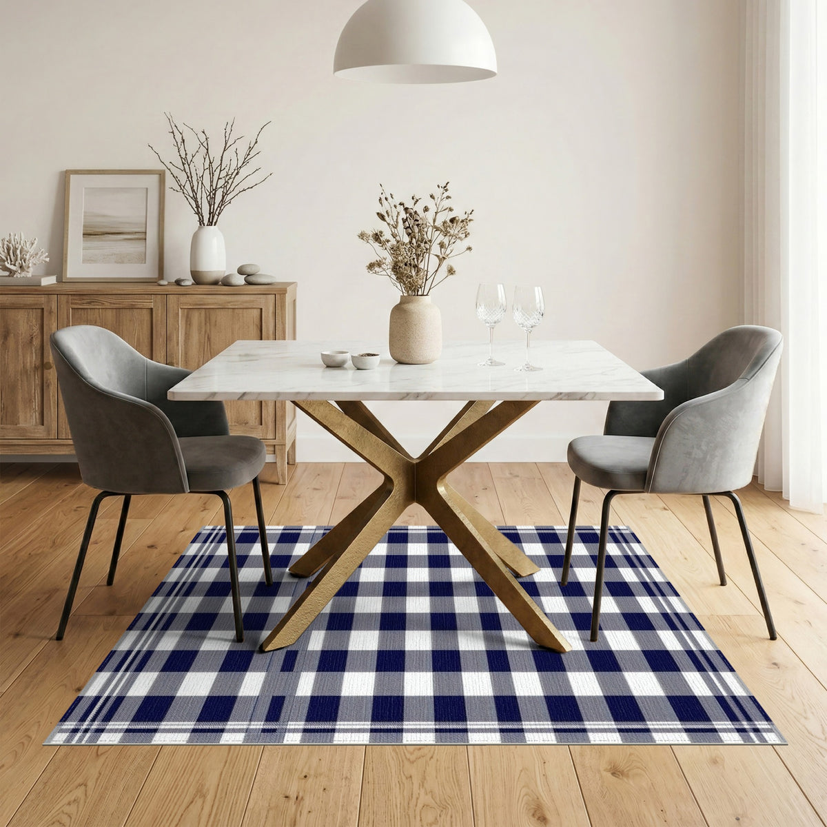 Geometric Modern Black and White Black White Checkered Plaid Area Rug