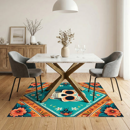 Heritage Tribal Vibrant Sugar Skull Floral Area Rug