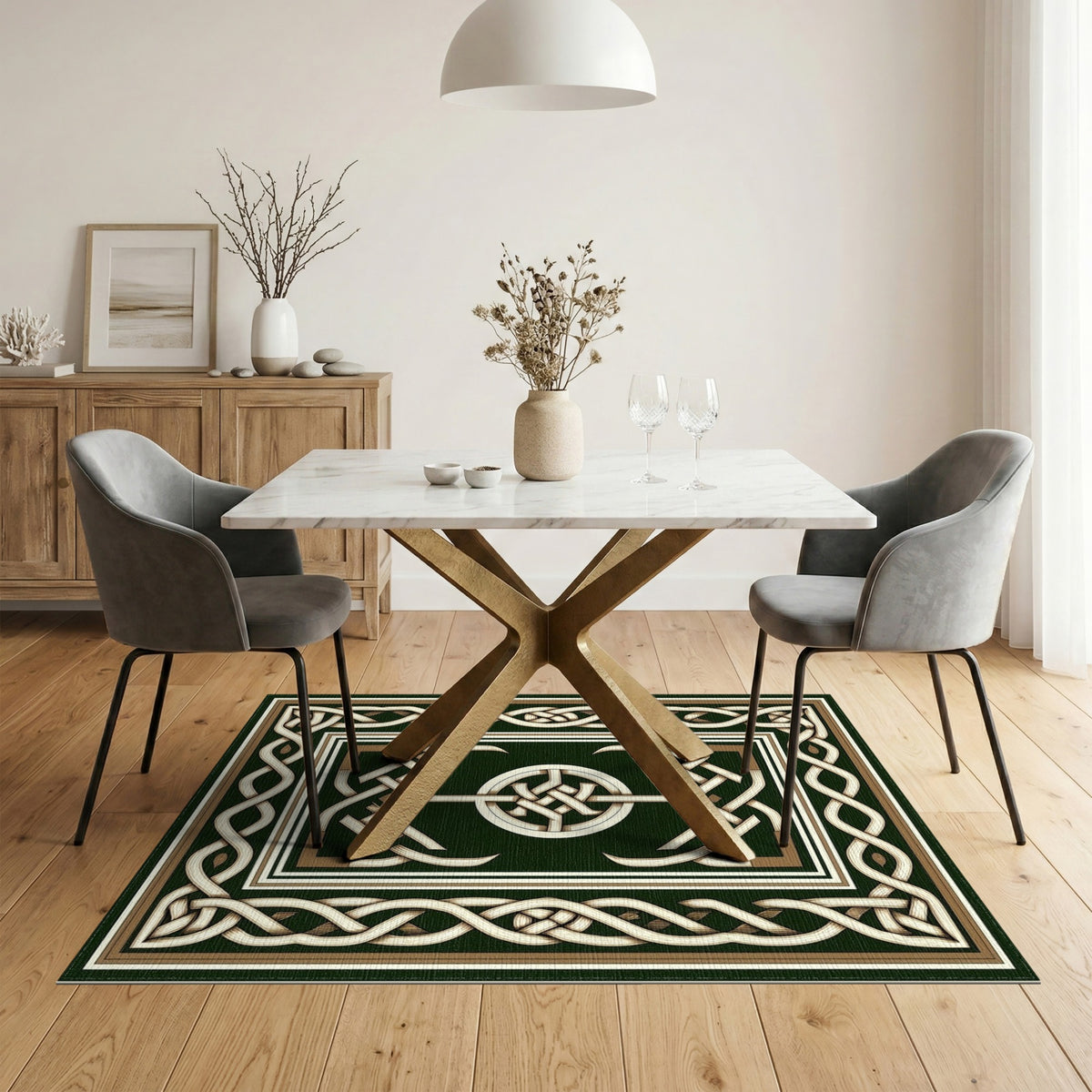 Green Celtic Knot Area Rug