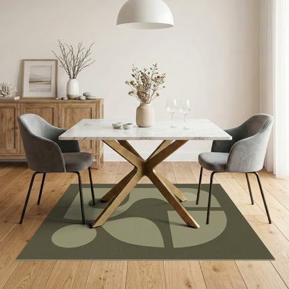 Olive Green Abstract Area Rug