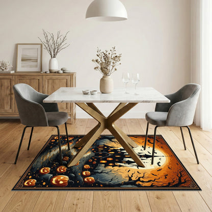 ODIKA Halloween Haunted Mansion Pumpkin Rug