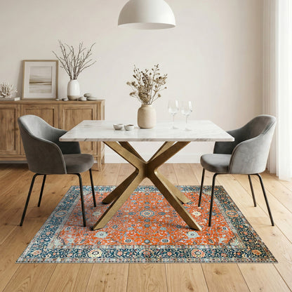 Traditional Persian Orange Persian Floral Area Rug