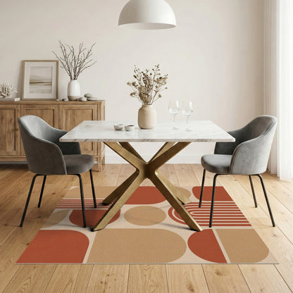 Geometric Modern Red Geometric Abstract Area Rug