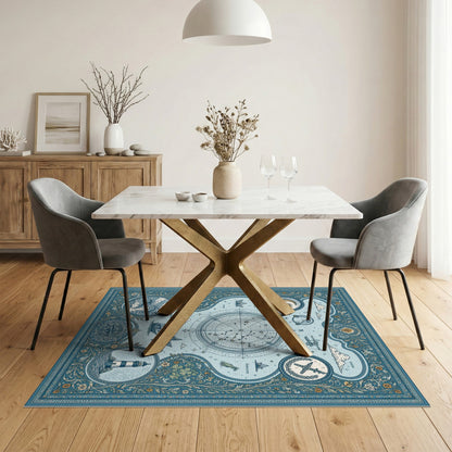 Celestial Nautical Compass Area Rug
