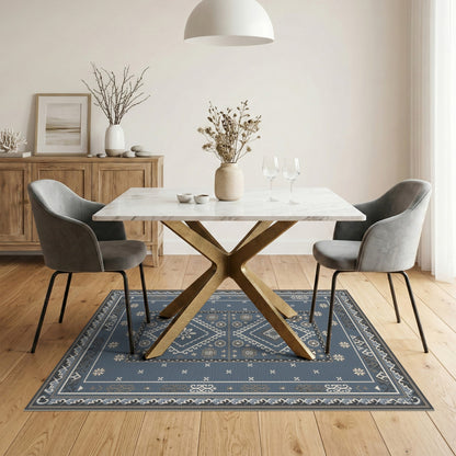 Blue Heritage Tribal Blue and Teal Area Rug
