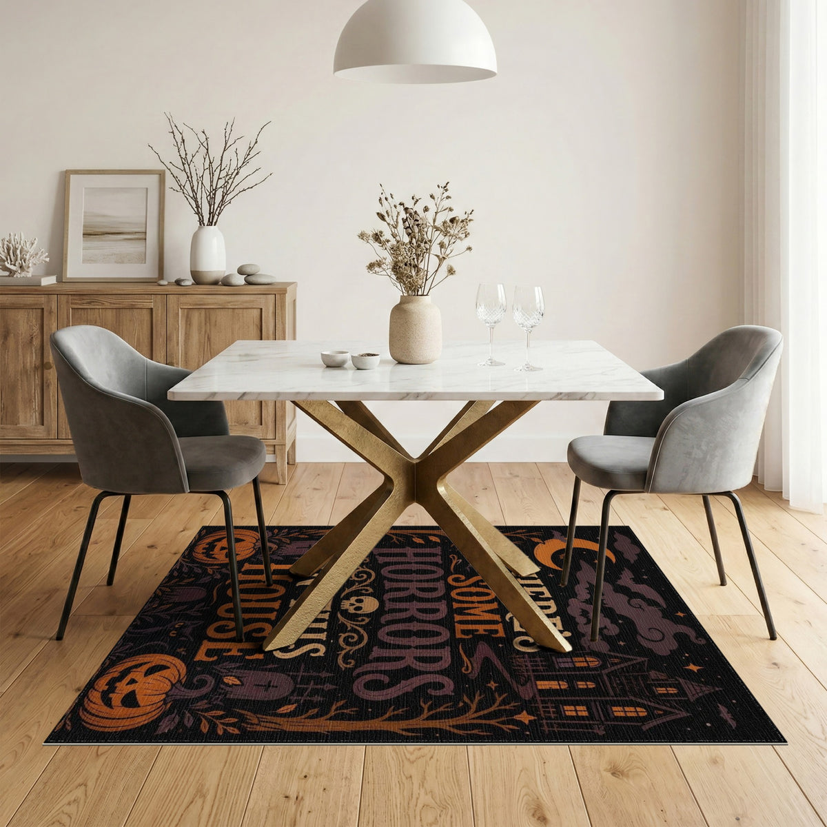 Multi-color and Patterns There's Some Horrors In This House Halloween Rug