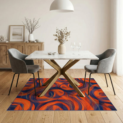 Orange Swirl Abstract No. 3 Area Rug