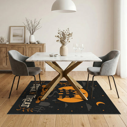 Orange Trick or Treat Halloween Area Rug