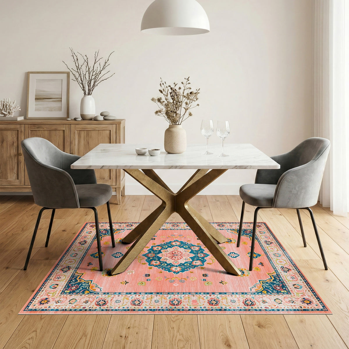 Pink Medallion Pink Floral Medallion Area Rug