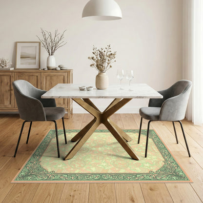 Retro Disco Ball Stars Green Border Rug
