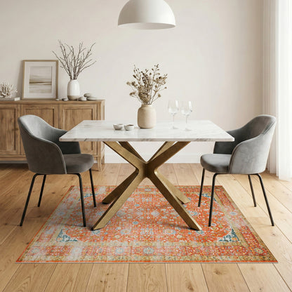 Orange Floral Vintage No. 38 Area Rug