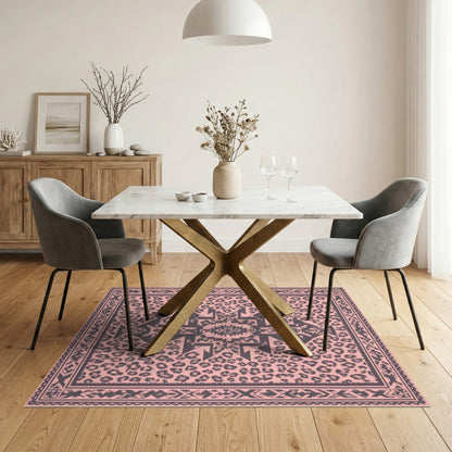 Pink Tribal Leopard Area Rug