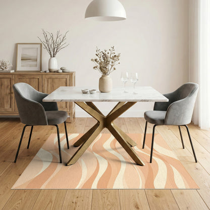 Beige Wavy Abstract Area Rug