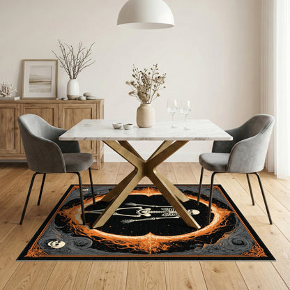 Gothic Skeleton Flame Area Rug