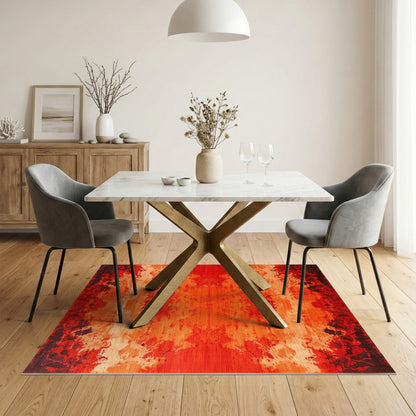 Red Distressed Abstract Area Rug