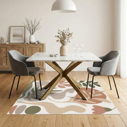 Earthy Abstract Botanical Area Rug
