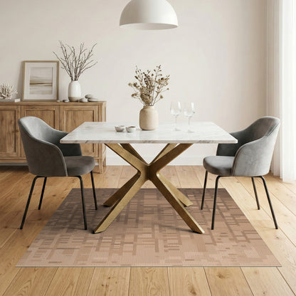 Brown Geometric Brown and Tan Area Rug