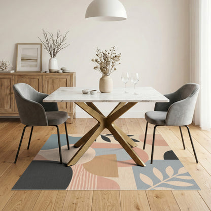 Beige Abstract Arch Area Rug