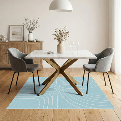 Light Blue Abstract Flow Area Rug