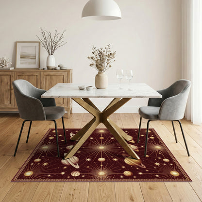 Vintage Celestial Planets Area Rug