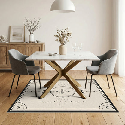 Black and White Celestial Moon Phase Area Rug
