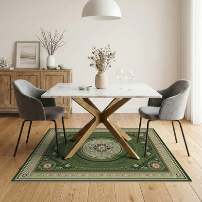 Green Mandala Traditional Persian Area Rug