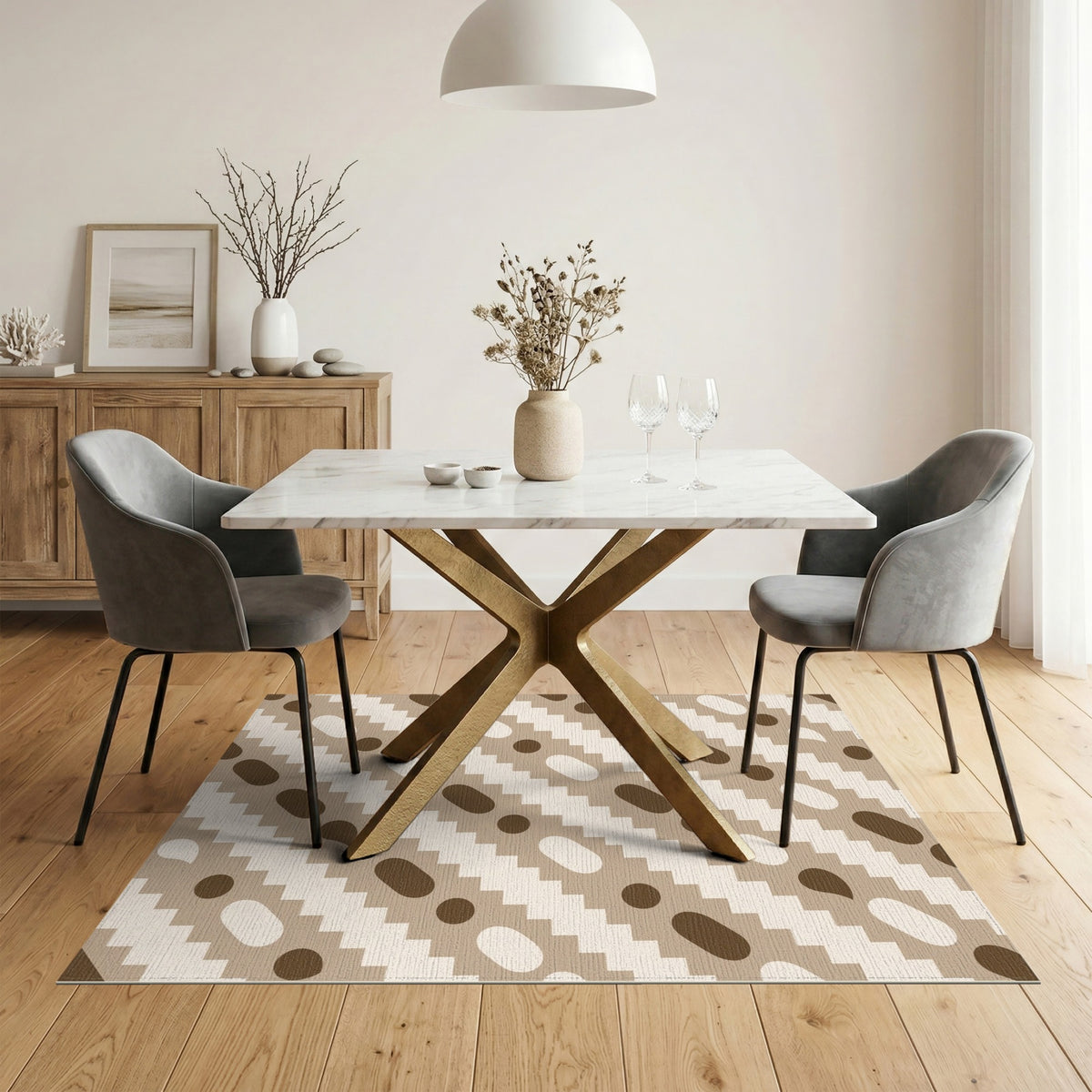 Brown Geometric Area Rug
