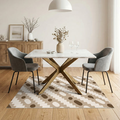 Brown Geometric Area Rug