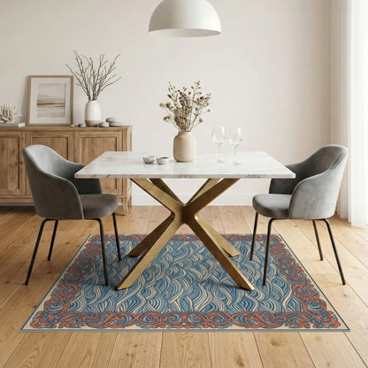 Blue Wave Coastal Area Rug