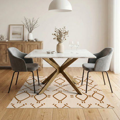 Brown Geometric Tribal Area Rug
