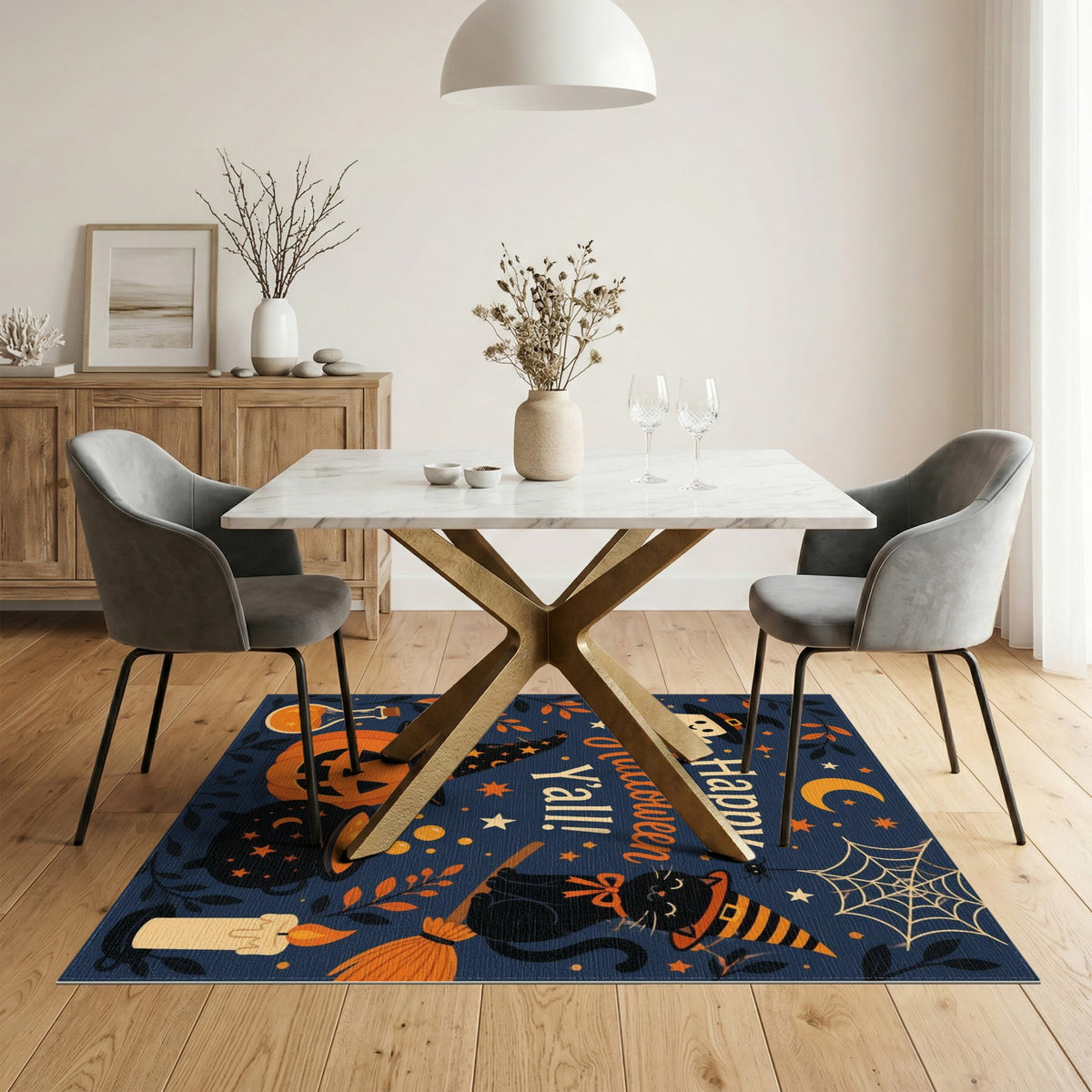 Happy Halloween Y'all Area Rug
