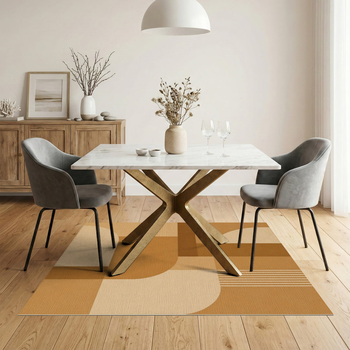 Geometric Modern Brown and Tan Geometric Brown Tan Area Rug