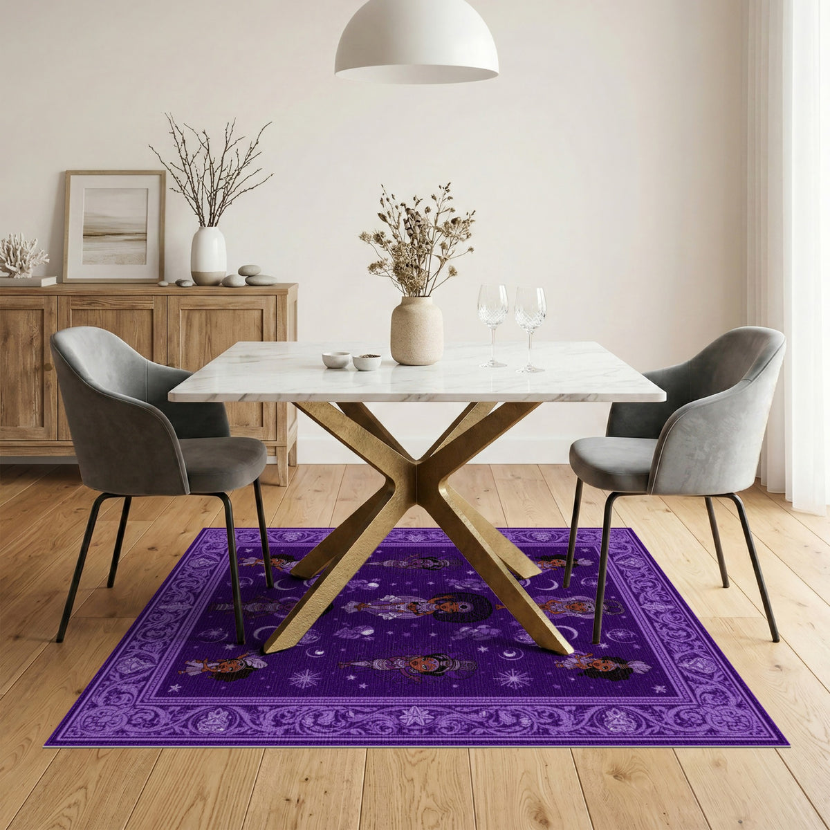 Purple Celestial Heritage Area Rug