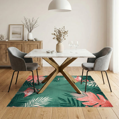 Pink Flamingo Distressed Area Rug